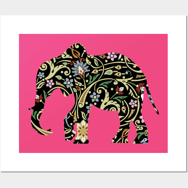 Middle Eastern Floral Elephant Wall Art by 4Craig